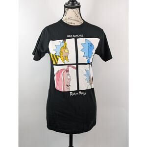 Rick & Morty Women's Small T-Shirt Rick Sanchez Ripple Junction Graphic Black